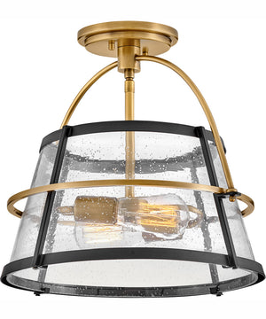 Tournon 2-Light Medium Semi-Flush Mount in Heritage Brass