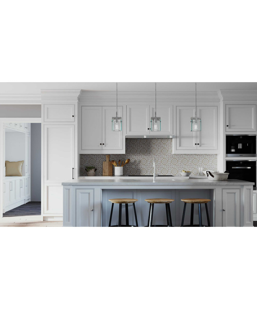 Glayse 1-Light Clear Glass Luxe Pendant Light Brushed Nickel