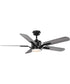 Claret 5-Blade Reversible Distressed Ebony/Grey Weathered Wood 54-Inch LED Transitional Ceiling Fan Black