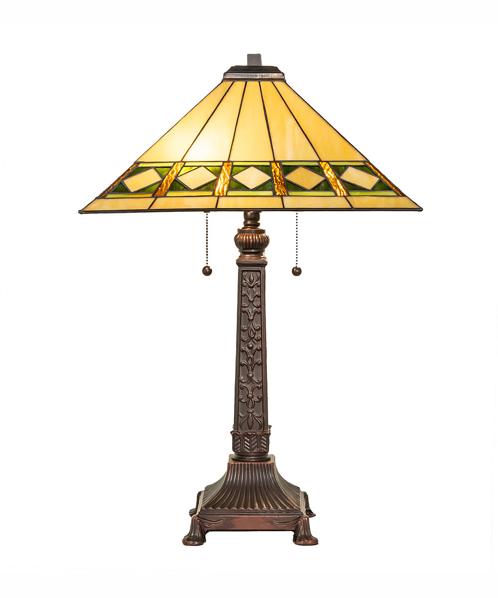 27" High Diamond Band Mission Table Lamp