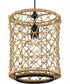 Chandra 1-Light Global Pendant with Woven Shade Matte Black