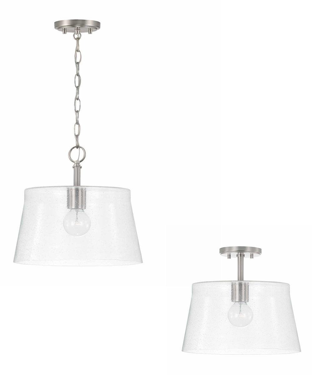 Baker 1-Light Dual-Mount Pendant/Semi-Flush Mount Brushed Nickel
