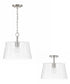 Baker 1-Light Dual-Mount Pendant/Semi-Flush Mount Brushed Nickel