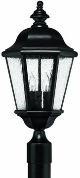 21"H Edgewater 3-Light Large Outdoor Post Lantern Black