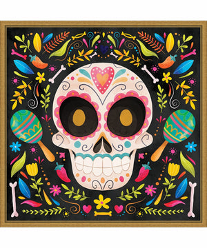 Framed Day of the Dead IV by Art Nd Canvas Wall Art Print (22  W x 22  H), Sylvie Gold Frame