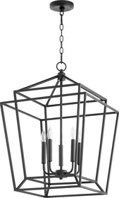 18"W Monument 5-light Entry Foyer Hall Chandelier Noir