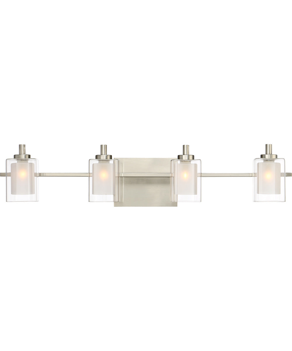 Kolt Extra Large 4-light Bath Light Brushed Nickel