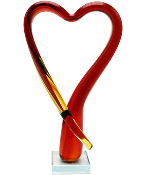 Opus Heart Handcrafted Art Glass Sculpture
