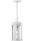 Gables 1-Light Coastal Clear Glass Outdoor Wall Lantern Satin White