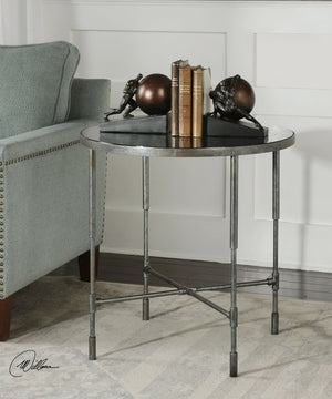 25"H Vande Aged Steel Accent Table