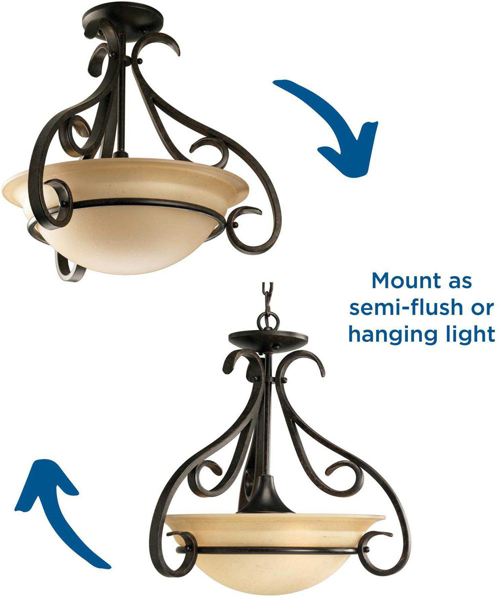 Torino 3-Light Foyer Pendant Forged Bronze