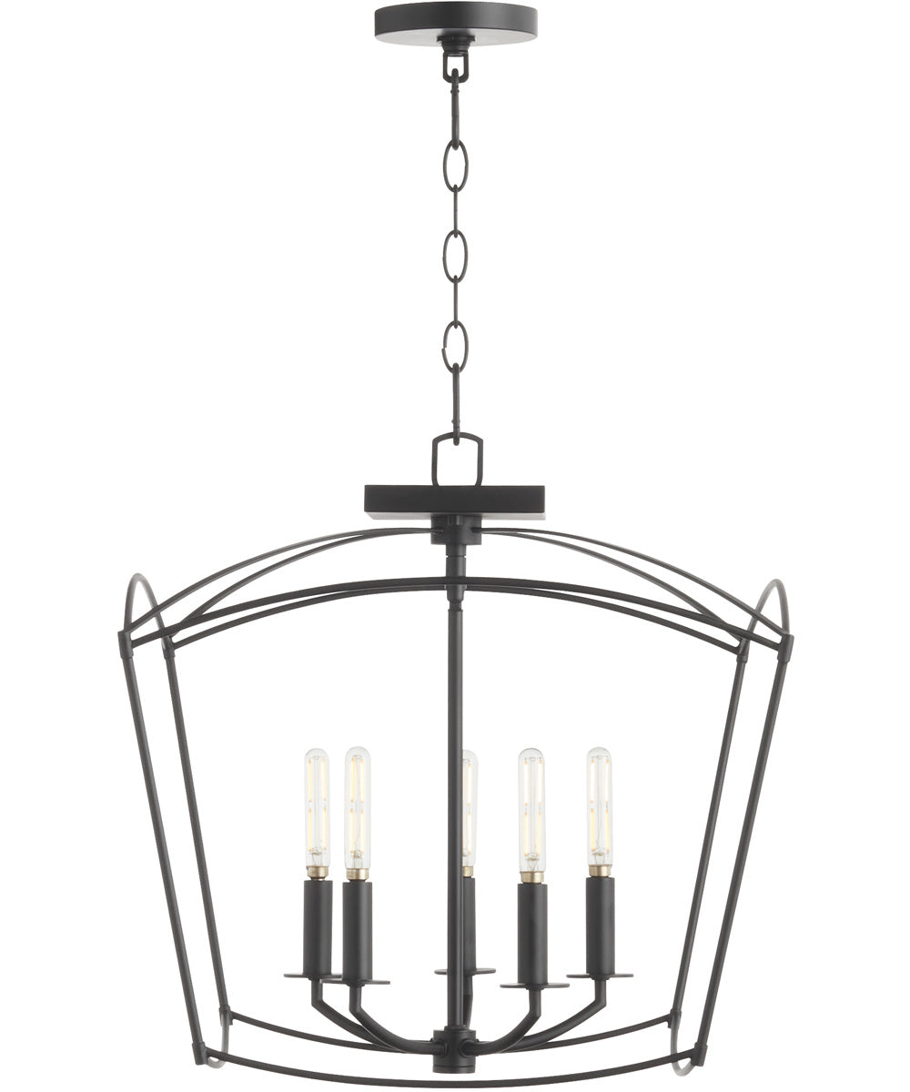 Mantle 5-light Dual Mount Light Fixture Matte Black