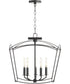 Mantle 5-light Dual Mount Light Fixture Matte Black