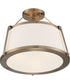 16"W Cutty 3-Light Close-to-Ceiling Burnished Brass