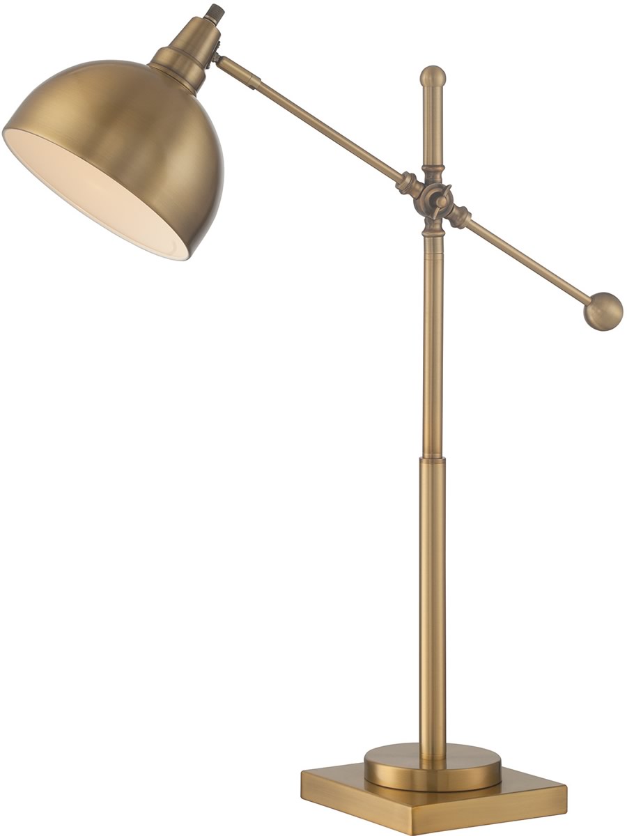 30"H Cupola 1-light Metal Table Lamp  Brushed Brass