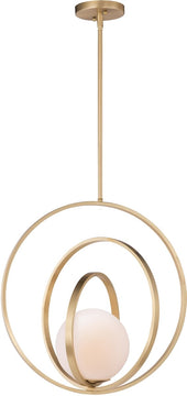 21"W Coronet 1-Light Pendant Satin Brass