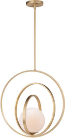 21"W Coronet 1-Light Pendant Satin Brass