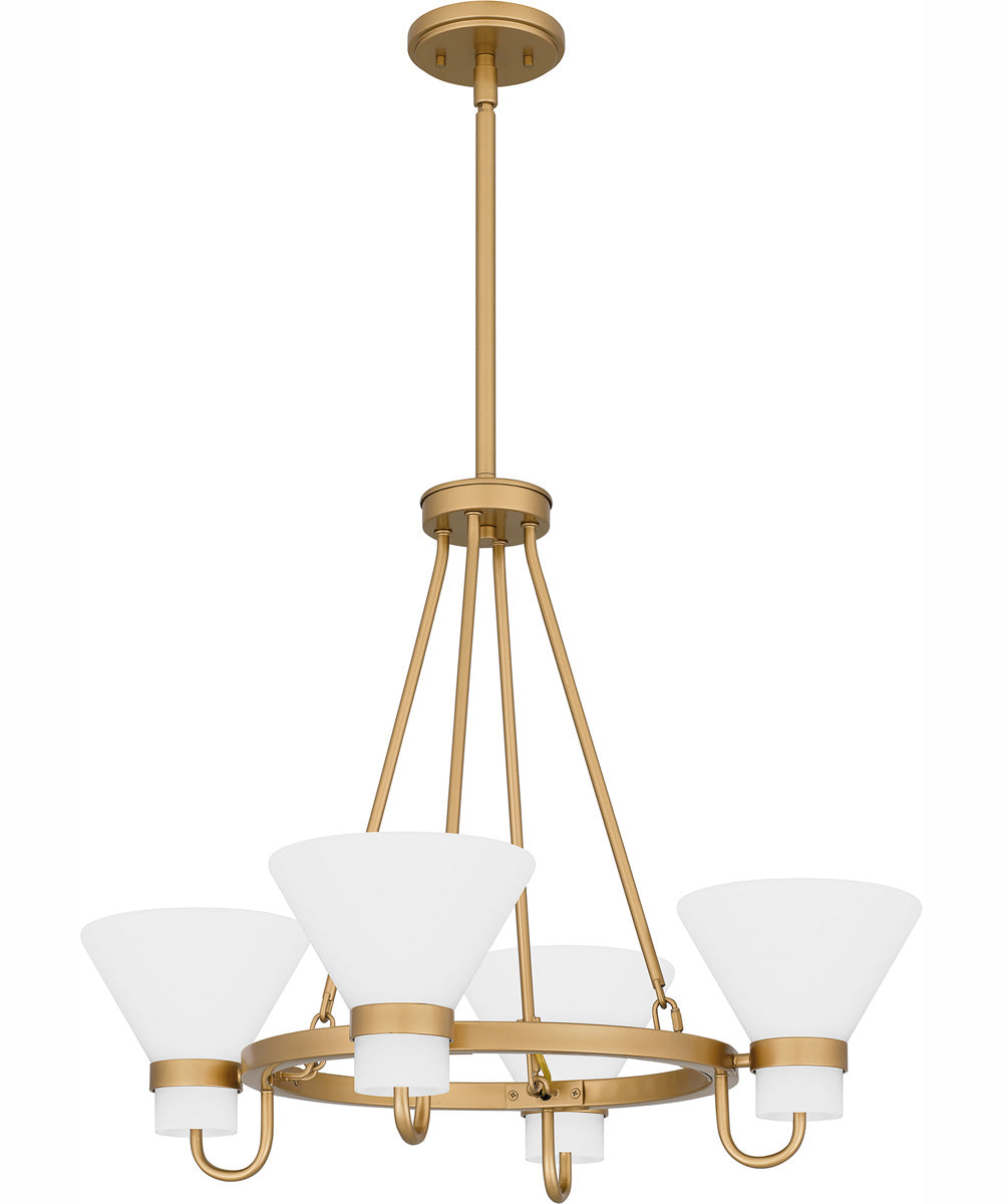 Marigold 4-light Chandelier Nouveau Painted Weathered Brass