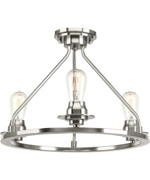 Debut 3-Light Semi-Flush Convertible Brushed Nickel