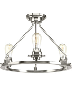 Debut 3-Light Semi-Flush Convertible Brushed Nickel