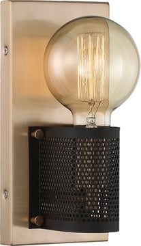5"W Passage 1-Light Vanity & Wall Copper Brushed Brass / Black
