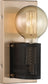 5"W Passage 1-Light Vanity & Wall Copper Brushed Brass / Black