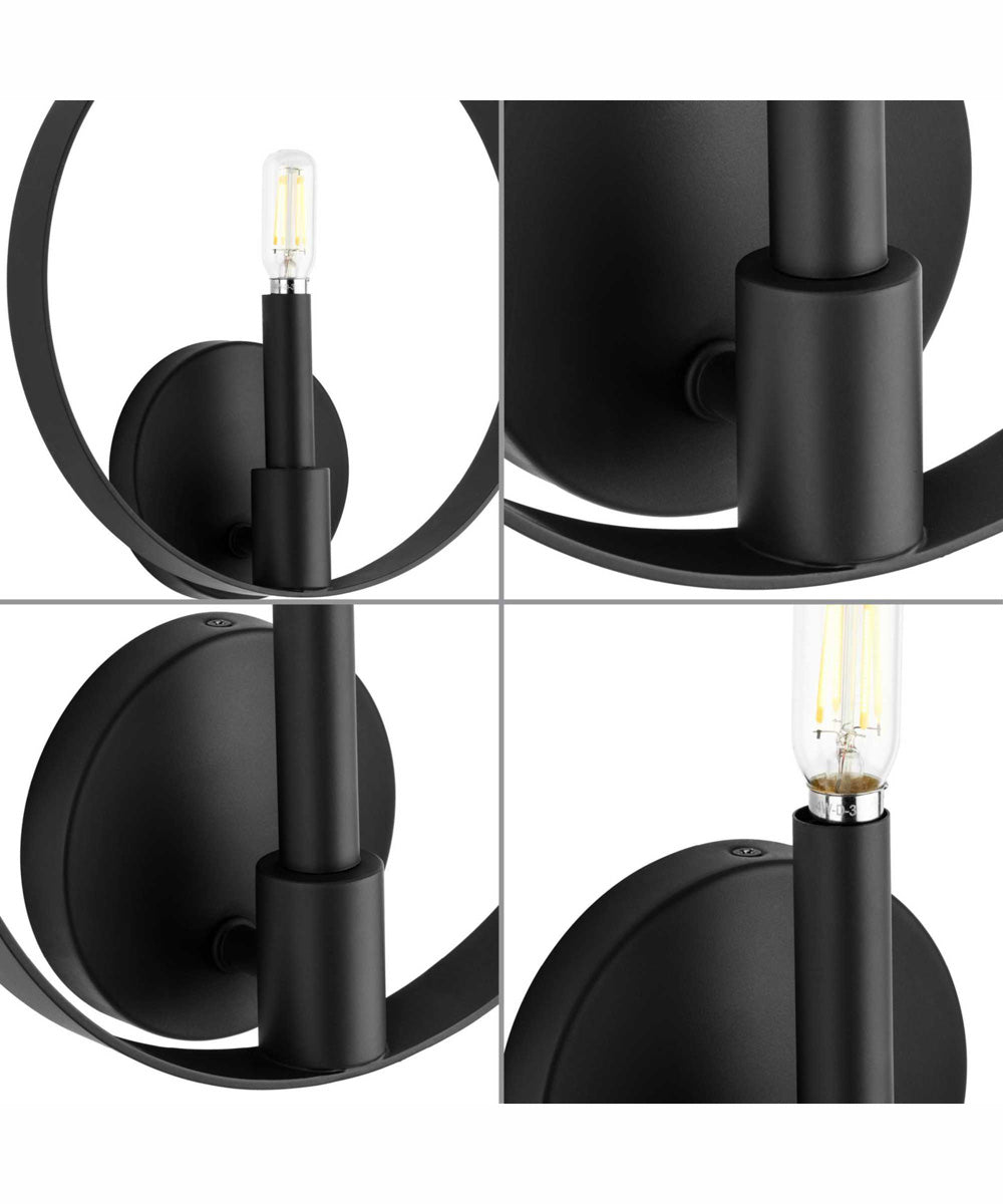 Breckenridge 1-Light Rustic Farmhouse Wall Bracket Matte Black