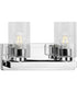 Goodwin 2-Light Modern Vanity Light with Clear Glass Polished Chrome