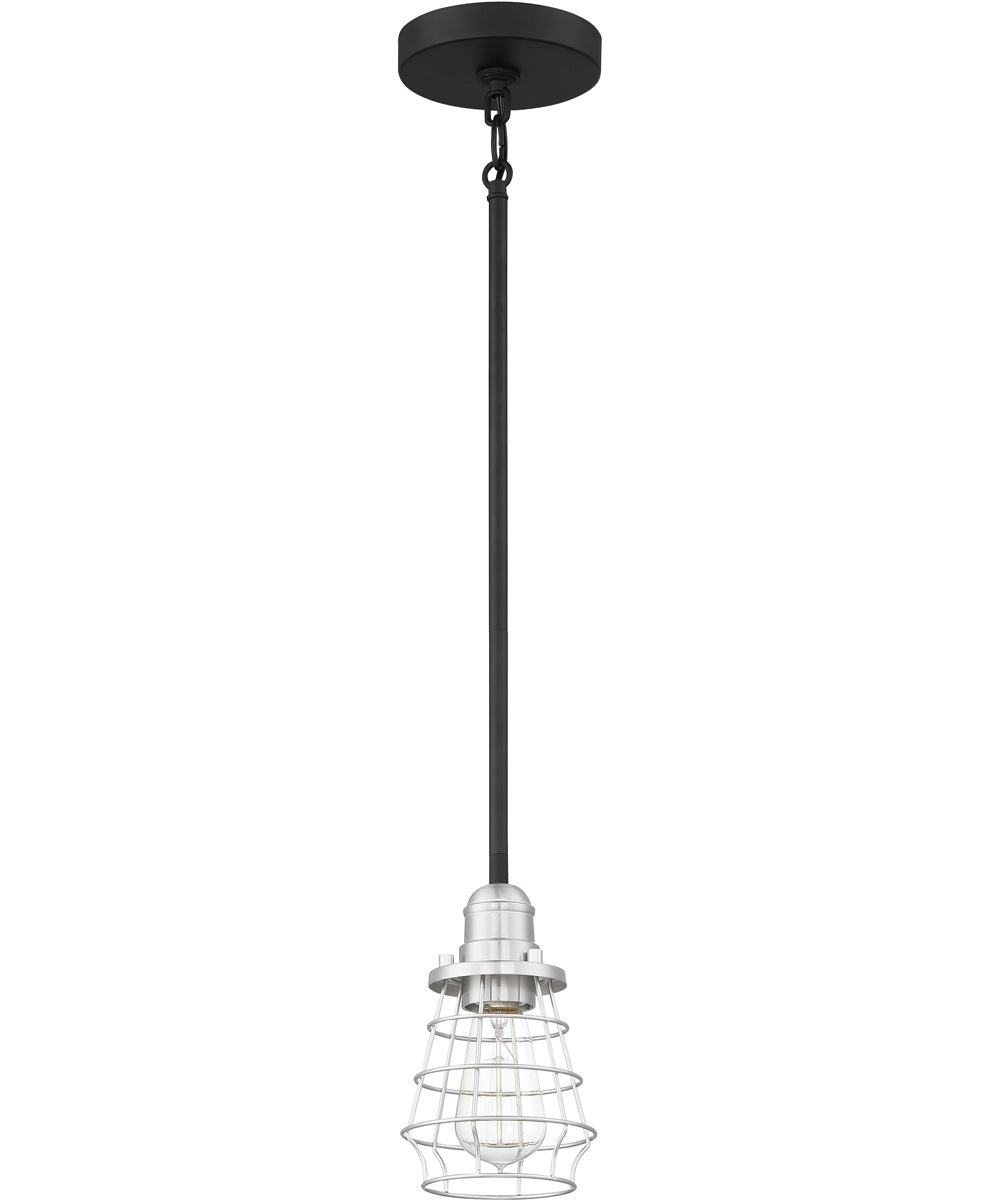 Thatcher 1-Light Mini Pendant Flat Black / Brushed Polished Nickel