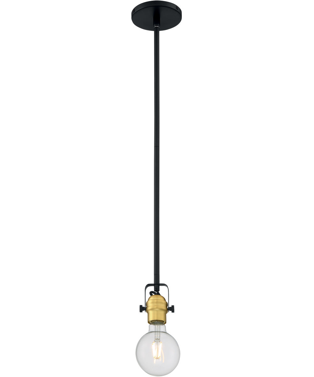 5"W Mantra 1-Light Pendant Black / Brushed Brass