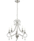 Vinings 5-Light Grey Washed Oak Chandelier Light Brushed Nickel