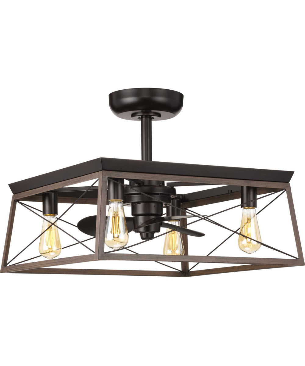 Briarwood 22" Indoor/Outdoor 3-Blade  Farmhouse Fandelier Antique Bronze