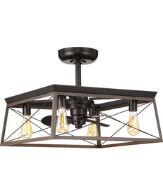 Briarwood 22" Indoor/Outdoor 3-Blade  Farmhouse Fandelier Antique Bronze
