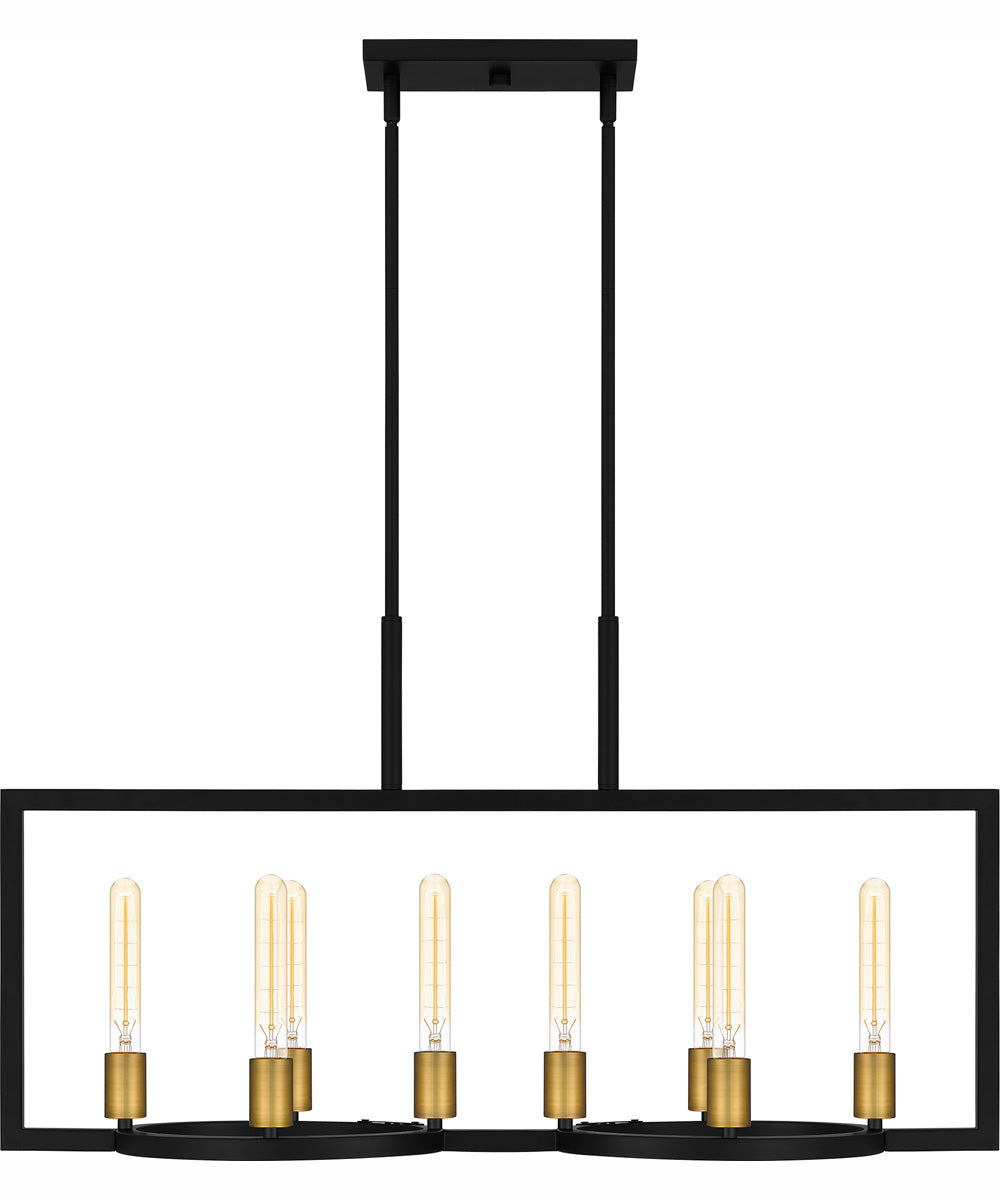 Quoizel Linear Chandelier 8-light Island Light Matte Black