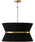 Cecilia 8-Light Pendant Black Rope and Patinaed Brass