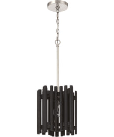 Freeform 1-Light Pendant Polished Nickel/Black Walnut