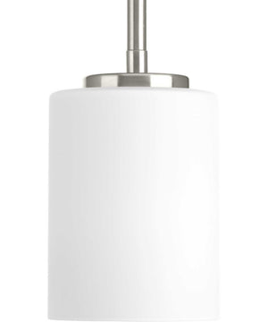 Replay 1-Light Etched White Glass Modern Mini-Pendant Light Brushed Nickel