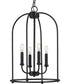 Leyden 4-Light Farmhouse Style Foyer Pendant Light Matte Black