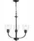 Reyes 3-light Chandelier Textured Black