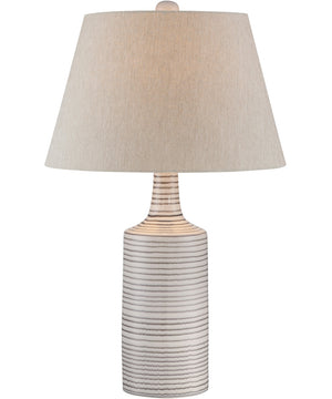 Rachelle 1-Light Table Lamp Ceramic Body/L.Beige Fabric Shade
