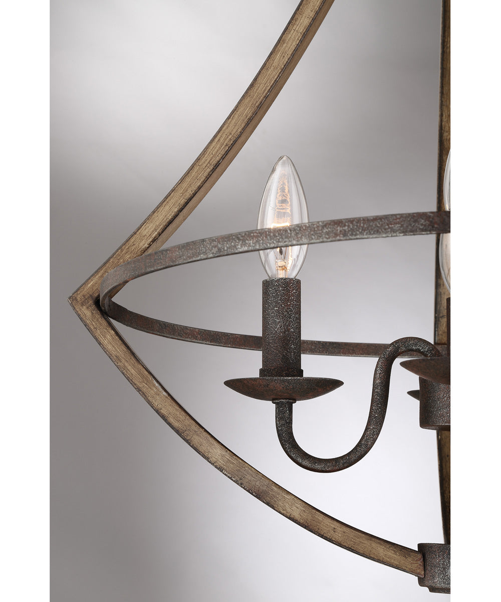 Shire 4-light Chandelier Rustic Black