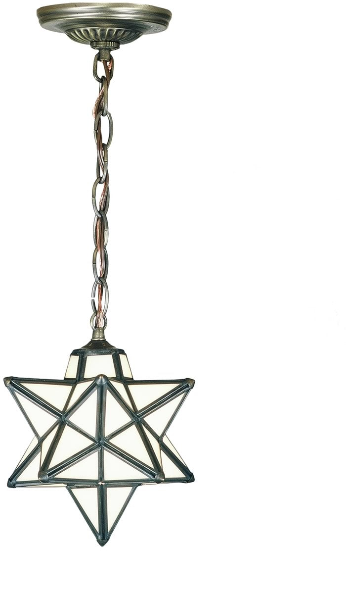 9"W Moravian Star White Mini Pendant