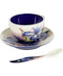 3.5 Inch H Iris Hand Painted Porcelain Cup And Saucer Set
