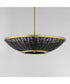 Rattan 20 inch 3-Light Pendant Natural Aged Brass