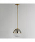 Duke 12 inch Single Pendant Satin Nickel / Satin Brass