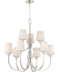 30"W Shelter 9-Light Chandelier Satin Nickel