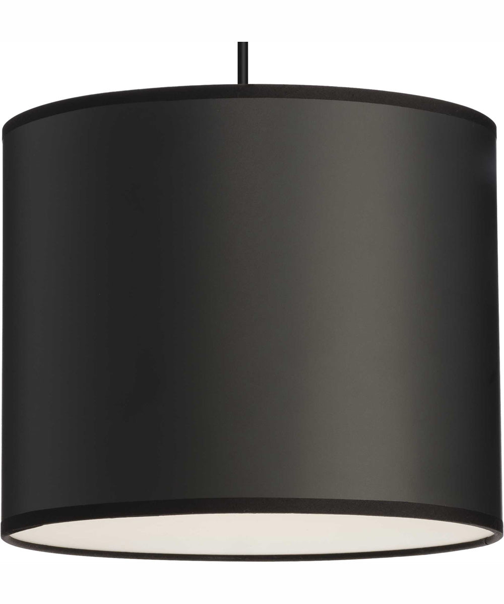 Markor 1-Light Black Parchment Shade Transitional Pendant Brushed Nickel;Matte Black;Vintage Brass