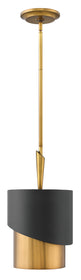 10"W Gigi 1-Light Pendant in Heritage Brass