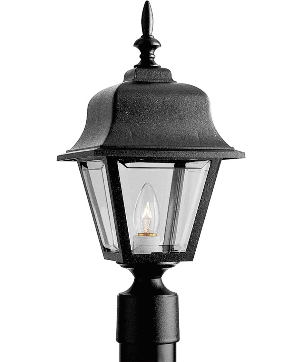 Non-Metallic Incandescent 1-Light Post Lantern Textured Black