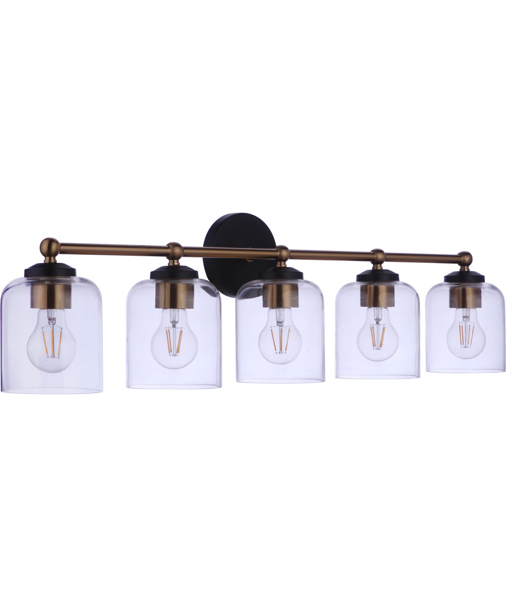 Coppa 5-Light Vanity Flat Black/Satin Brass